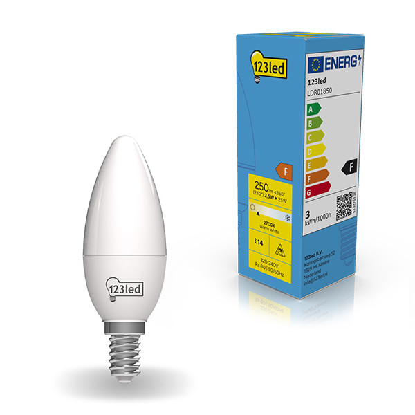 123tinta bombilla LED E14 vela mate luz cálida (2.5W) LDR01850 - 1