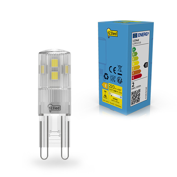123tinta bombilla LED G9 SMD transparente luz cálida de 1.9W (22W) LDR02316 - 1