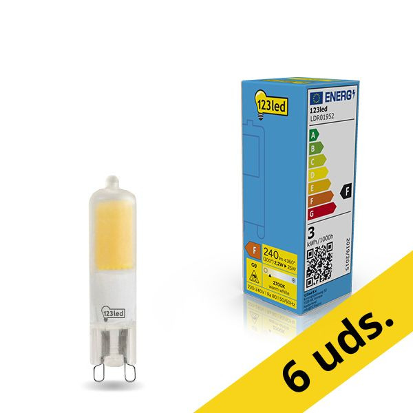 123tinta bombilla LED G9 mate de luz cálida 2.2 W (25 W) | Pack 6 uds LDR01953 - 1