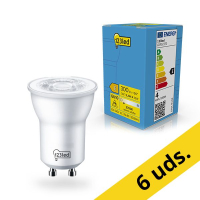 123tinta bombilla LED GU10 MR11 regulable 2700K de 3.2W (35W) | Pack 6 uds