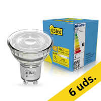 123tinta bombilla LED GU10 regulable 2700K de 4W (65W) | Pack 6 uds