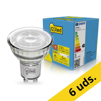 123tinta bombilla LED GU10 regulable 4000K de 3W (35W) | Pack 6 uds