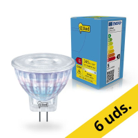 123tinta bombilla LED GU4 MR11 regulable 2700K de 4.5 W (35 W) | Pack 6 uds