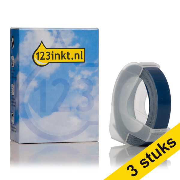 123tinta cinta en relieve blanca sobre azul de 9 mm | Pack 3 uds 650769 - 1