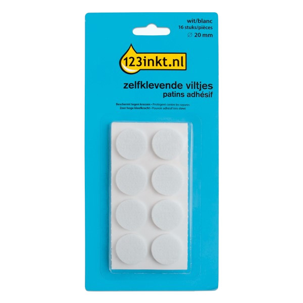 123tinta fieltros adhesivos redondos blanco 20 mm (16 unidades) FP-20R 301006 - 1