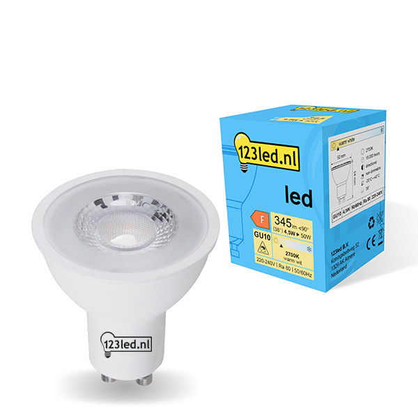 123tinta foco LED GU10 de 2700K de 4,5W (50W) LDR01724 - 1