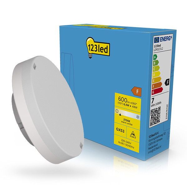 123tinta foco LED GX53 regulable 2700K de 6,5 W (48 W) LDR02312 - 1
