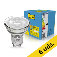 123tinta focos LED GU10 2700K de 3,5W (50W) | Pack 6 uds