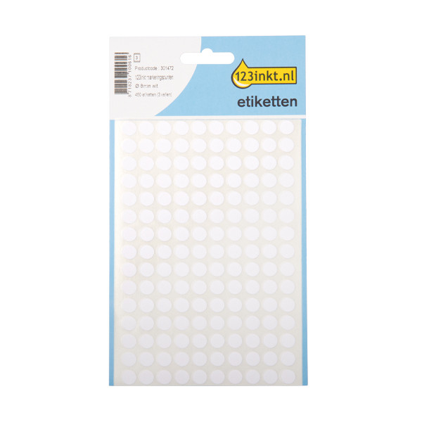 123tinta gomets de 8 mm blancos (450 etiquetas) 1840C 3175C 301472 - 1