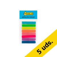 123tinta marcapáginas de colores 45 x 8 mm (8 x 20 pestañas) | Pack 5 uds