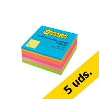 123tinta notas adhesivas cubo neon mix 76 x 76 mm | Pack 5 uds