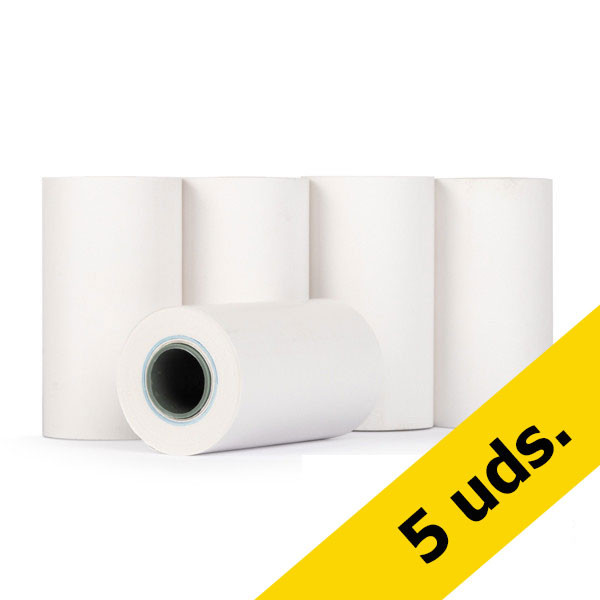 123tinta rollo de papel térmico 57 × 30 × 12 mm blanco | 5 unidades 300313 - 1