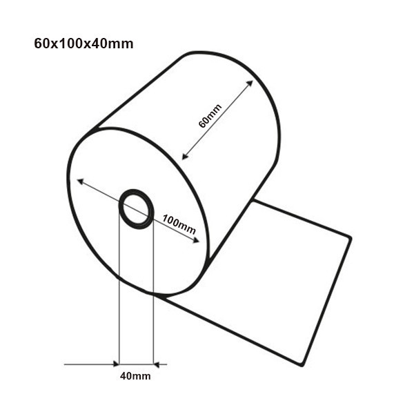 123tinta rollo de papel térmico 60 × 100 × 40 mm | 2 unidades 302109 - 2