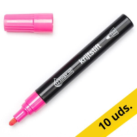 123tinta rotulador de tiza rosa punta redonda | Pack 10 uds