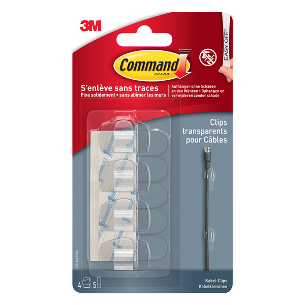 3M Command Clips de cable redondos transparentes (4 unidades)