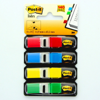 3M Pack x10: Post-it 3M marcapaginas finos 4 colores basicos (11,9 x 43,1 mm) - 140 unidades  214583