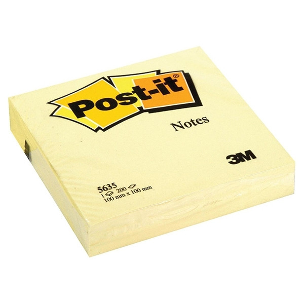 3M Post-it Bloc de Notas amarillas (100x100mm) - 100 hojas 5635 201074 - 1