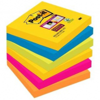 3M Post-it Super Sticky Bloc de Notas 90 hojas (76x76mm) - Surtido de colores  214569