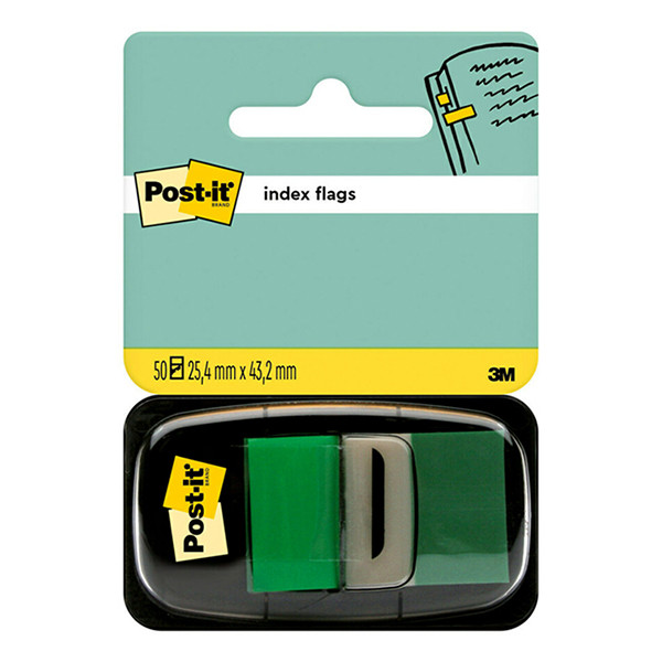 3M Post-it index estándar verde 25,4 x 43,2 mm (50 pestañas) 680GRE 201485 - 1