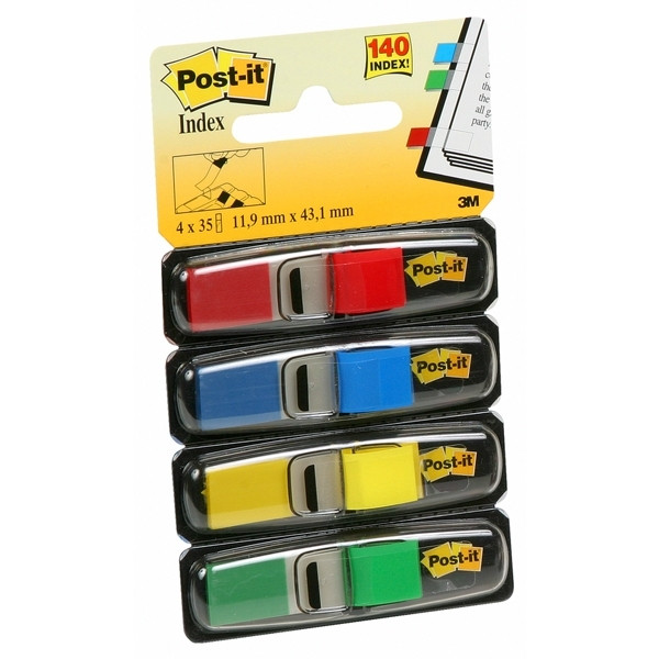 3M Post-it marcapaginas finos 4 colores basicos (11,9 x 43,1 mm) - 140 unidades 683-4 201352 - 1