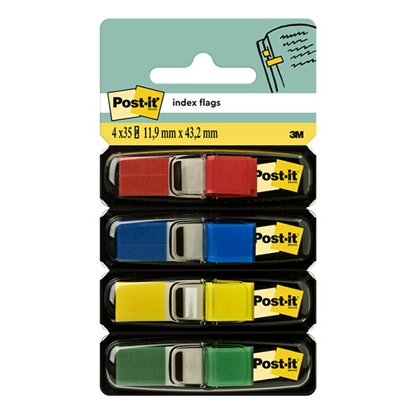 3M Post-it marcapaginas finos 4 colores basicos (11,9 x 43,1 mm) - 140 unidades