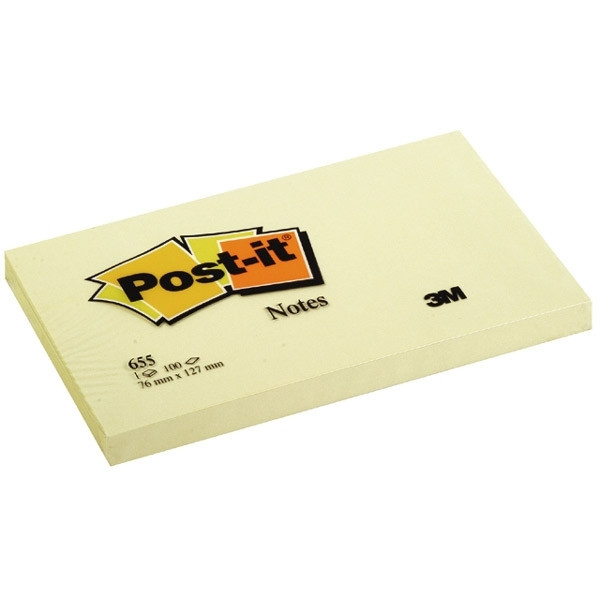 3M Post-it notas amarillas (76x127 mm) 655GE 201008 - 1
