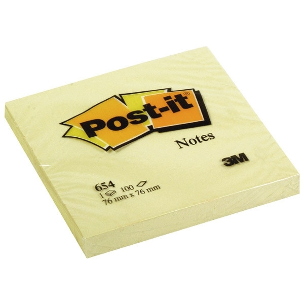 3M Post-it notas amarillas  (76x76 mm) 654GE 201004 - 1