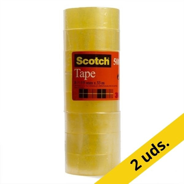 3M Scotch Cinta adhesiva estándar de 19 mm x 33 m | Pack 16 rollos 201522 - 1