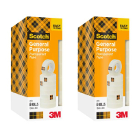 3M Scotch Cinta adhesiva estándar de 19 mm x 33 m | Pack 16 rollos 201522