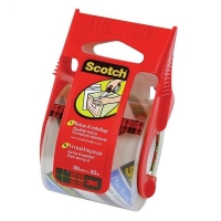 3M Scotch Dispensador de cinta adhesiva que incluye un rollo de cinta de embalaje de 50 mm x 20 m 201462