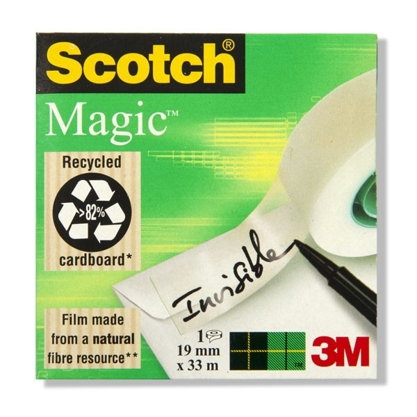 3M Scotch Magic Cinta adhesiva de 19 mm x 33 m 201256 - 1