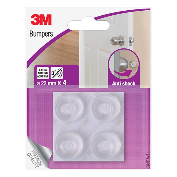 3M Tope de puerta autoadhesivo transparente antichoque (4 unidades) 214523 - 1
