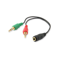 Adaptador de audio Ewent Jack 3.5mm a Jack 3.5mm X2 F/MM EC1642 425900