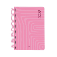 Agenda 2025 A5 espiral día vista rosa 170422 426417