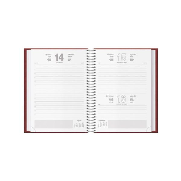 Agenda 2026 A5 espiral día vista burdeos 426731 Agenda 2026 A5 espiral día vista burdeos 426731 - 2