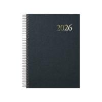 Agenda 2026 A5 espiral día vista negra 426732