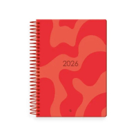 Agenda 2026 A5 espiral día vista rojo 426733