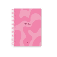Agenda 2026 A5 espiral día vista rosa 426734