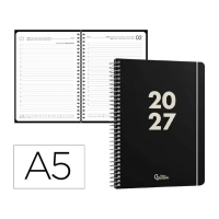 Agenda 2027 A5 espiral día vista negra 427616