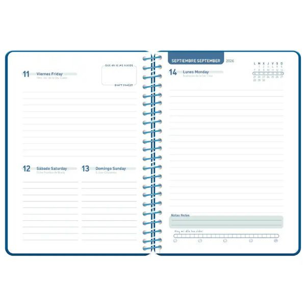 Agenda escolar A5 día página (2026- 2027) - Azul marino 426895 - 2