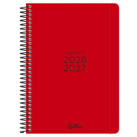 Agenda escolar A5 día página (2026- 2027) - Rojo 426898