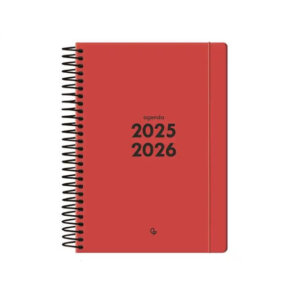 Agenda escolar A5 dia página (2025-2026) - Rojo LP544 426617 - 1