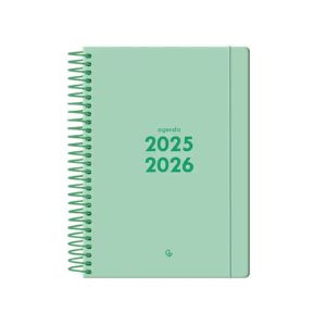 Agenda escolar A5 dia página (2025-2026) - Verde pastel LP546 426614 - 1