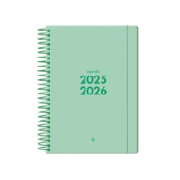 Agenda escolar A5 dia página (2025-2026) - Verde pastel LP546 426614