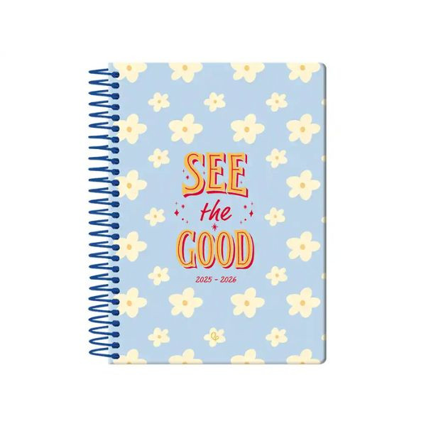 Agenda escolar A5 semana (2025-2026) - Flores LP588 426623 - 1