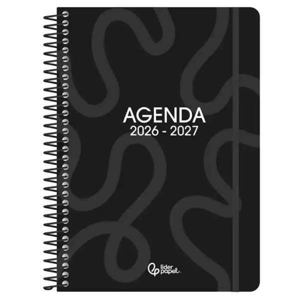 Agenda escolar A5 semana (2026- 2027) - Negro estampado 426907 - 1