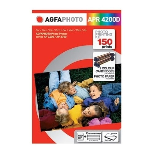 AgfaPhoto APR4200D 2 cartuchos + 150 hojas de papel fotográfico (original) APR4200D 031898 - 1
