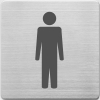 Señal baño de hombres en acero inoxidable (9 x 9 cm) 219061 - 1