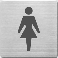 Alco Señal baño de mujeres en acero inoxidable (9 x 9 cm) AL-450-1 219060