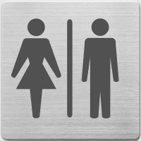Alco Señal baño de mujeres/hombres en acero inoxidable (9 x 9 cm) AL-450-3 219063
